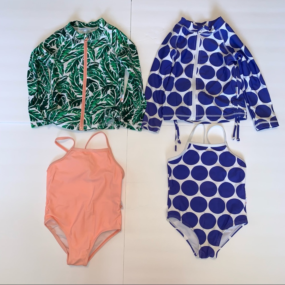 EUC 2 SwimZip 1 Piece Swimsuits with Rashguards